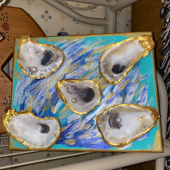 HANDMADE OYSTER 🦪 SHELL CANVAS ART 🖼️. - Picture 4 of 16